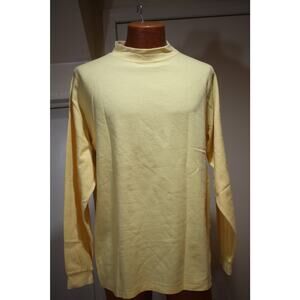 Vintage L.L.Bean Double L Yellow Mock Neck Long Sleeve Shirt  Mens Large